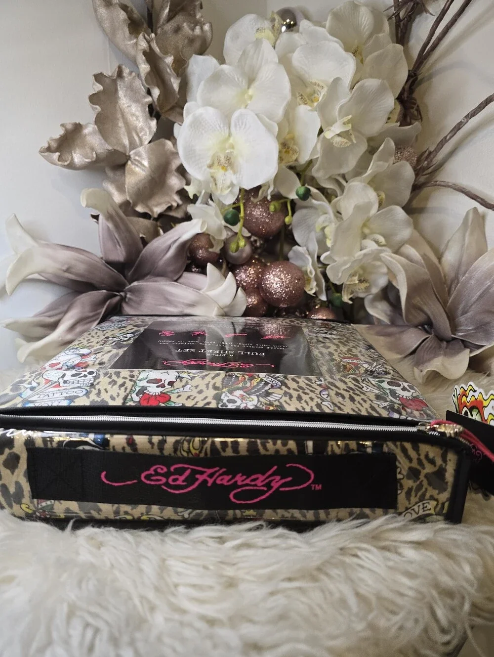 Ed Hardy 6piece Full Leopard Print sheet set new